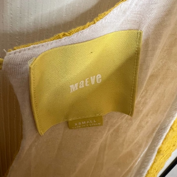 Anthropologie Maeve Vera Lace Mustard Yellow Dress Size Xsmall - Picture 8 of 12